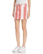 Frame Le Mini Striped Denim Skirt