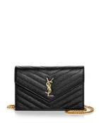 Saint Laurent Envelope Quilted Leather Chain Wallet