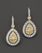 Natural Yellow Diamond Pear Shaped Earrings In 18k Yellow And White Gold, 1.05 Ct. T.w. - 100% Exclusive