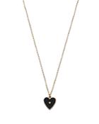Moon & Meadow 14k Yellow Gold Diamond Heart Black Enamel Necklace, 18 - 100% Exclusive
