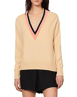 Sandro Contrast Trim Sweater