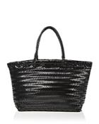 Aqua Large Basket Weave Tote - 100% Exclusive