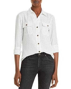 Karl Lagerfeld Paris Polka Dot Print Button Down Shirt