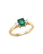 Bloomingdale's Emerald & Diamond Ring In 14k Yellow Gold - 100% Exclusive