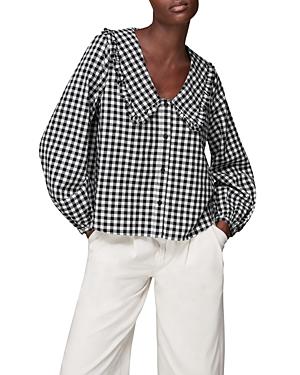 Whistles Gingham Collar Detail Top