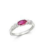 Bloomingdale's Ruby & Diamond Ring In 14k White Gold - 100% Exclusive