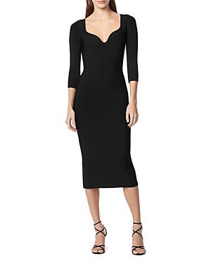 Herve Leger Icon Sweetheart Neckline Midi Dress