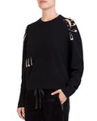 The Kooples Safety-pin Cutout Sweater
