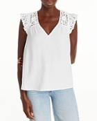 Aqua Crochet Flutter Sleeve Top - 100% Exclusive