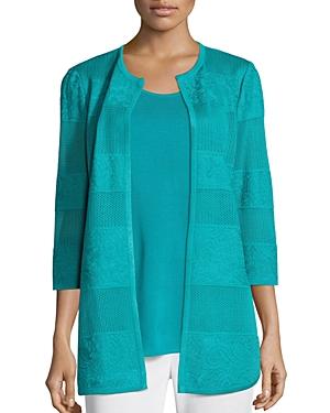 Misook Floral Pointelle Knit Blazer