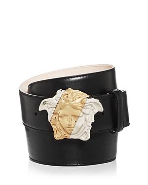 Versace Men's Two-tone Medusa Buckle Leather Belt