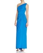Adrianna Papell One Shoulder Ruched Gown