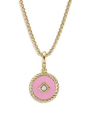 David Yurman Cable Collectibles Blush Enamel Charm With Diamond