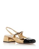 Miu Miu Women's Embellished Slingback Cap Toe Pumps