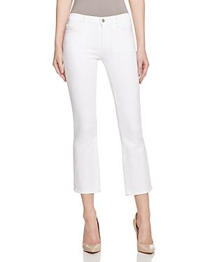 J Brand Selena Crop Bootcut Jeans In Blanc