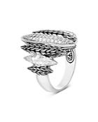 John Hardy Sterling Silver Classic Chain Diamond Pave Spear Statement Ring