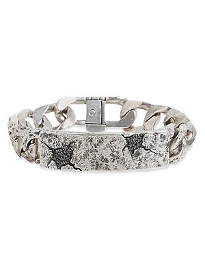John Varvatos Men's Sterling Silver Cracked Black Diamond Distressed Bracelet