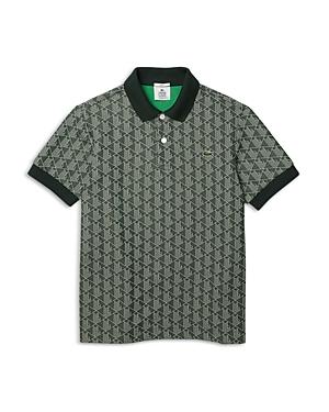 Lacoste L!ve Monogram Logo Print Classic Fit Polo Shirt