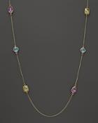 Amethyst, Blue Topaz And Green Quartz Station Necklace In 14k Yellow Gold, 36 - 100% Exclusive
