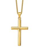 Bloomingdale's Men's Polished Cross Pendant Necklace In 14k Yellow Gold, 20 - 100% Exclusive