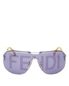 Fendi Unisex Logo Print Shield Sunglasses, 99mm