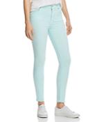 7 For All Mankind High Rise Ankle Skinny Jeans In Dark Mint