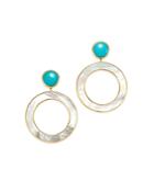 Ippolita 18k Yellow Gold Polished Rock Candy Turquoise & Mother-of-pearl Drop Earrings