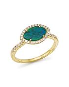 Meira T 14k Yellow Gold Opal Marquise Ring With Diamonds
