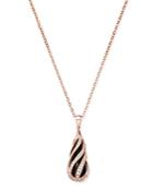 Bloomingdale's Onyx & Diamond Cage Pendant Necklace In 14k Rose Gold - 100% Exclusive