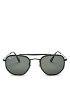 Ray-ban Unisex Polarized Brow Bar Hexagonal Sunglasses, 52mm