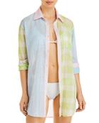 Solid & Striped The Mixed Print Long Oxford Tunic Swim Coverup