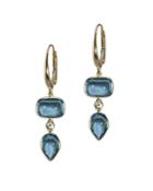 Bloomingdale's London Blue Topaz & Diamond Drop Earrings In 14k Yellow Gold - 100% Exclusive