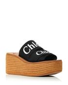 Chloe Women's Woody Platform Wedge Espadrille Slide Sandals