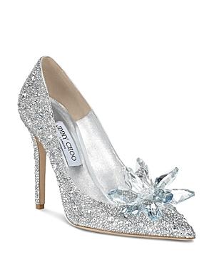 Jimmy Choo Women's Avril 100 Crystal-covered Pointy Toe Pumps