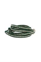Chan Luu Green Leather Wrap Bracelet