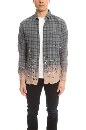 Blue&cream Paint Splatter Flannel