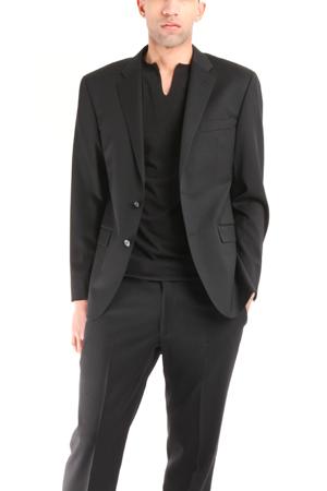 Simon Spurr Two Button Notch Black Twill Suit