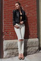 Alexander Wang Classic Leather Combo Jacket W/velvet Back