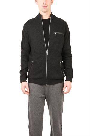 Blue&cream Mock Neck Jacket