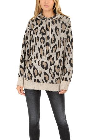 R13 Cashmere Leopard Hoody