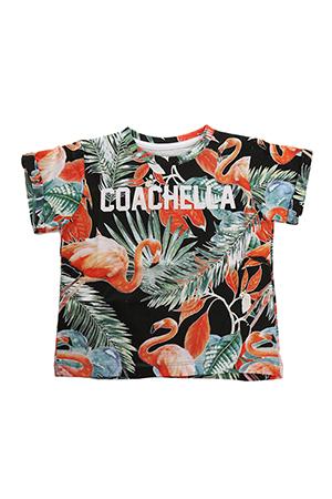 Little Eleven Paris Coachella Flamingo Ss Tee