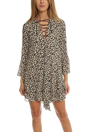Derek Lam 10 Crosby Bell Sleeve Lace Up Dress