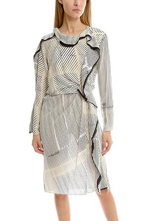 3.1 Phillip Lim Print Silk Ruffle Dress