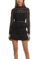 Self-portrait High Neck Star Lace Paneled Dress