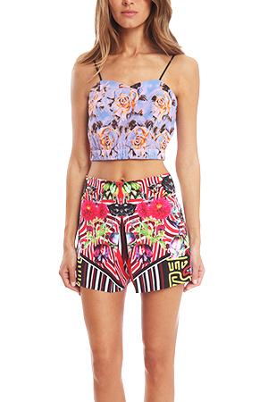 Clover Canyon Floral Maze Crop Top