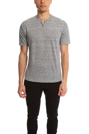 Blue&cream Modified Notch Crew Wolf Grey