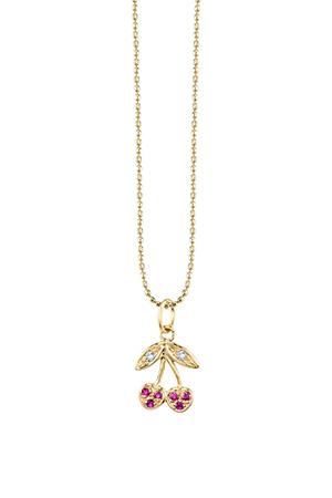 Sydney Evan Ruby Cherry Necklace