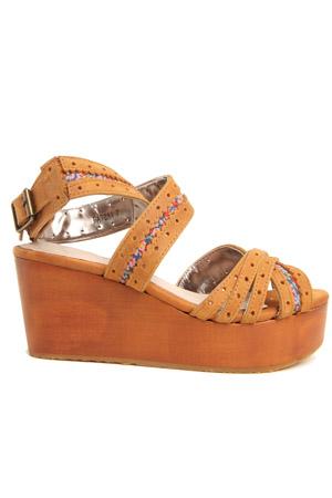 Charlotte Ronson Georgia Multi Strap Platform Wedge In Floral