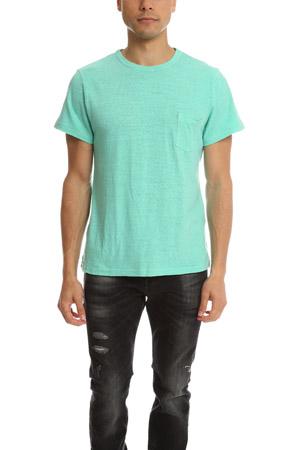 Via Spare Silk Noil Pocket Crewneck Tee
