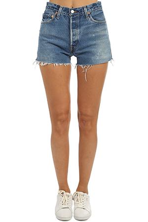 Re/done Side Zip Short